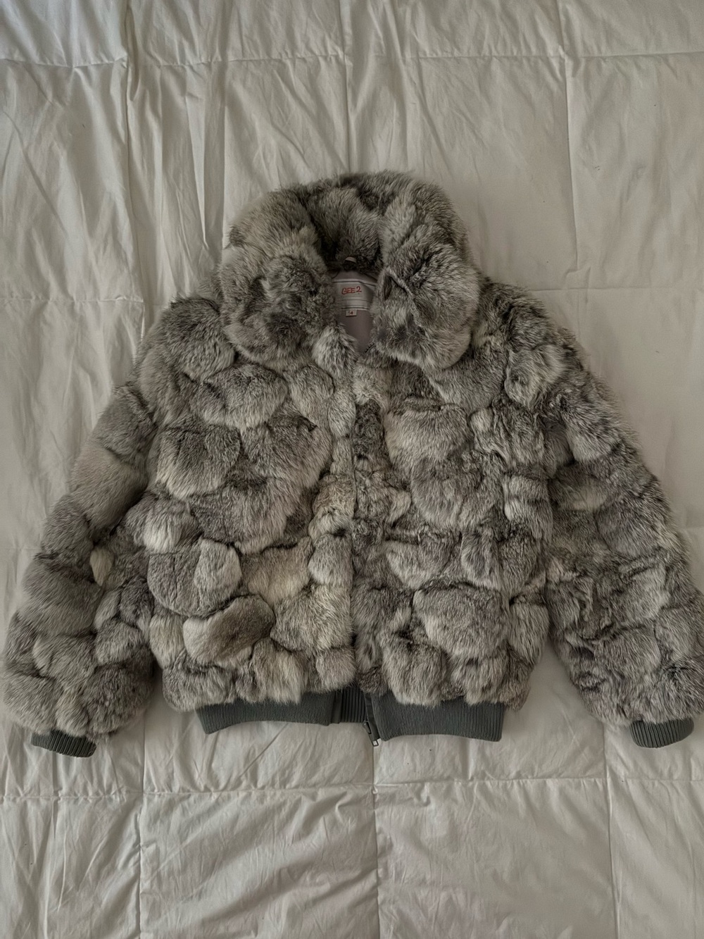 Real Rabbit Fur Mini Coat